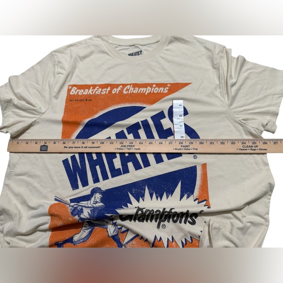 Wheaties Men’s Breakfast of Champions cereal Baseball Graphic shirt cream XXL - Picture 4 of 10